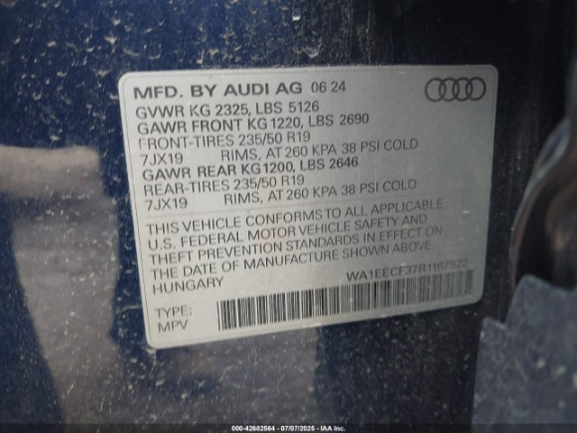 2024 AUDI Q3 WA1EECF37R1167922 Photo 8
