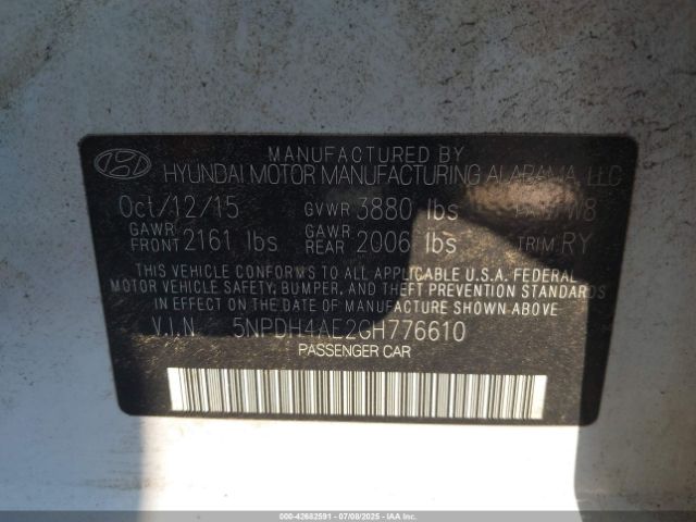 2016 HYUNDAI ELANTRA 5NPDH4AE2GH776610 Photo 8