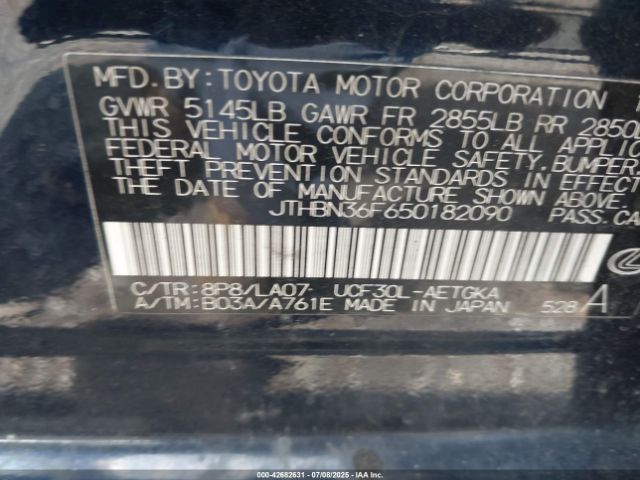 2005 LEXUS LS 430 JTHBN36F650182090 Photo 8