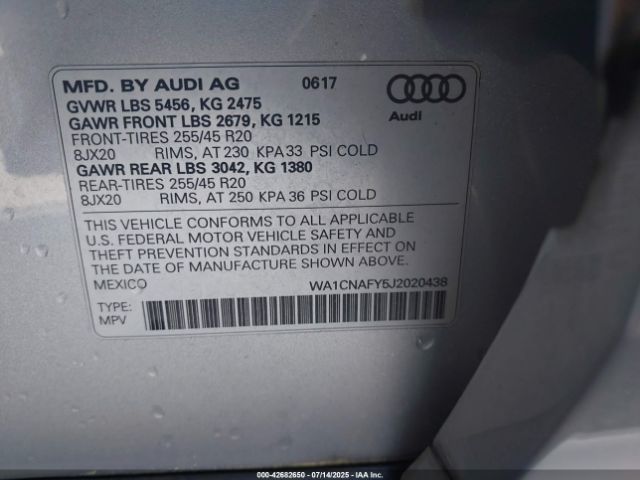 2018 AUDI Q5 WA1CNAFY5J2020438 Photo 8