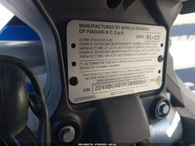 2022 APRILIA TUAREG ZD4XBUA09NS000089 Photo 9