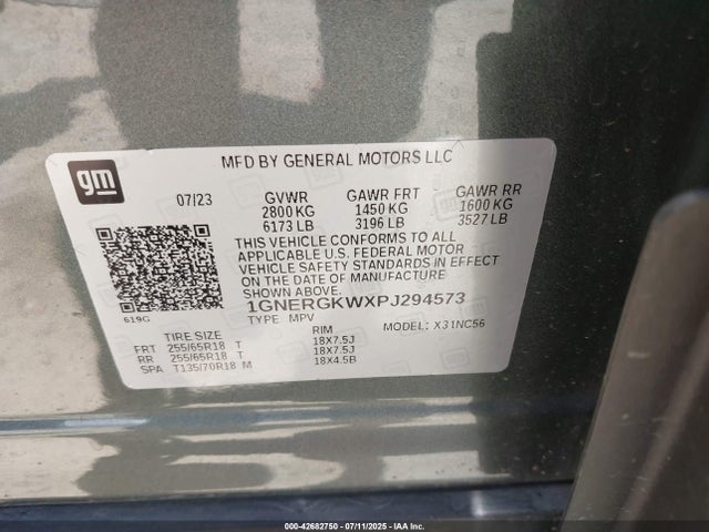 1GNERGKWXPJ294573 Chevrolet lfy