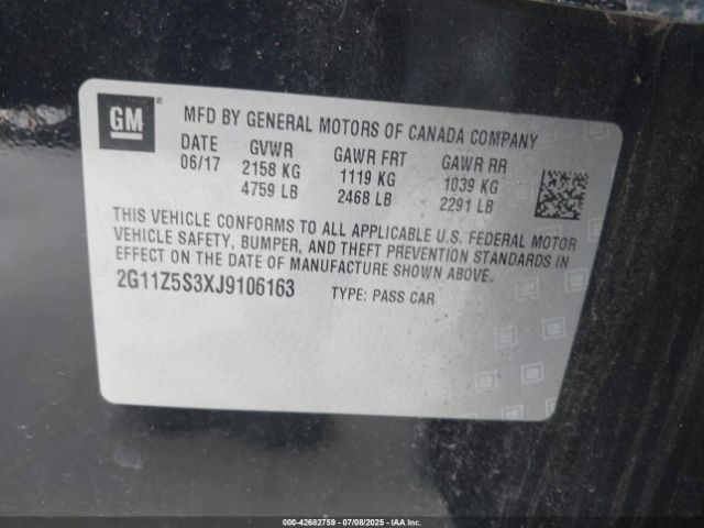 2018 CHEVROLET IMPALA 2G11Z5S3XJ9106163 Photo 8