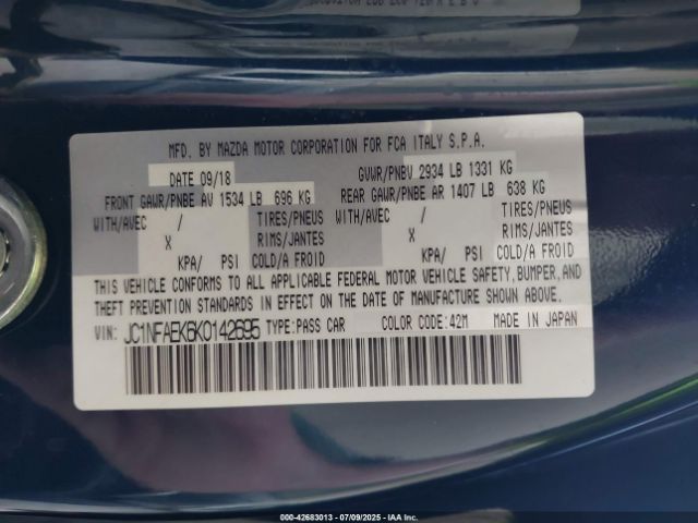 2019 FIAT 124 SPIDER JC1NFAEK6K0142695 Photo 8