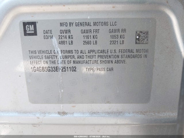 1G4GB5G33EF251102 Buick lfx