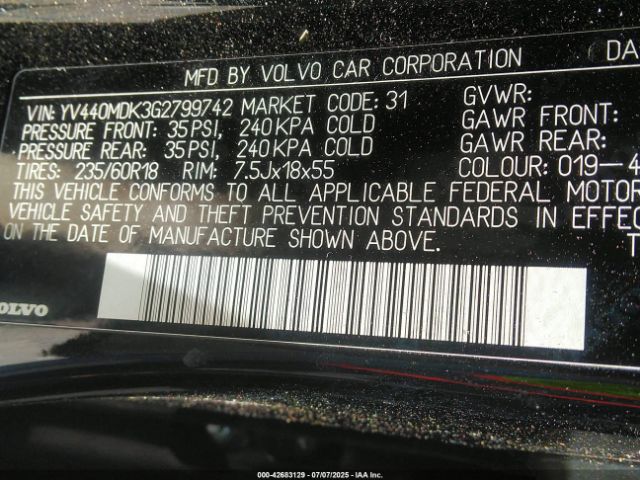 2016 VOLVO XC60 YV440MDK3G2799742 Photo 8