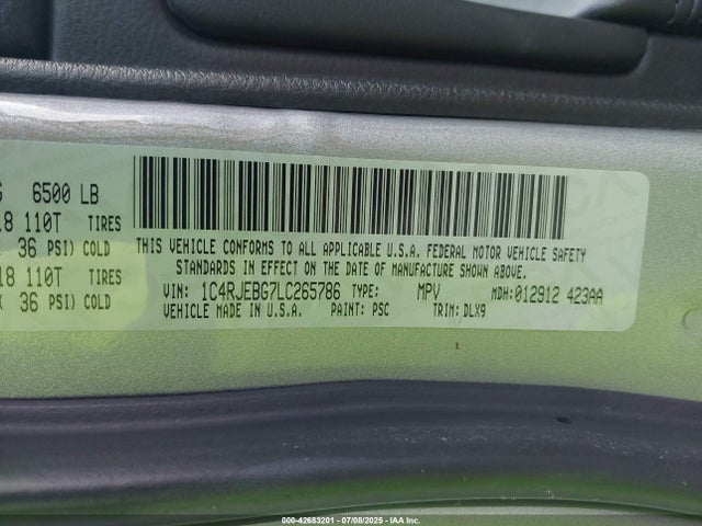1C4RJEBG7LC265786 Jeep Grand Cherokee