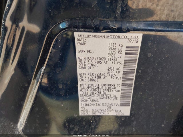 Infiniti 2018 2018 5N1DL0MN3JC522678 Image 9