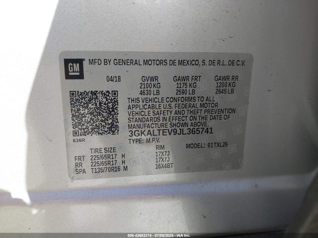 3GKALTEV9JL365741 GMC lyx - direct injection, vvt, fgt, turbo, alum, gen 1