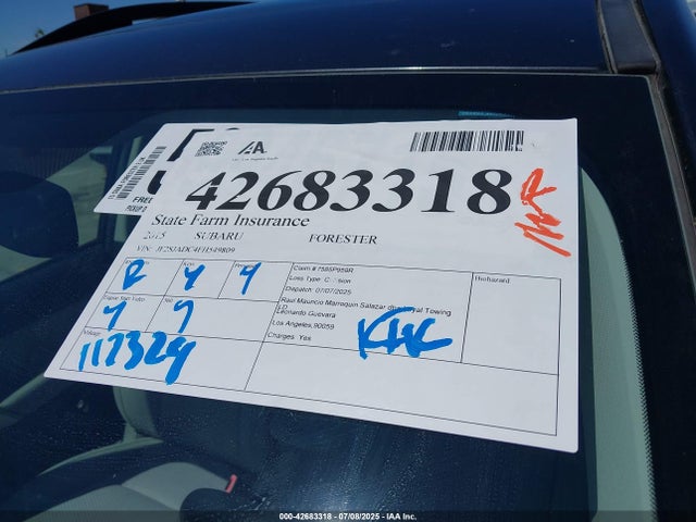 Subaru 2.5na u5 2015 JF2SJADC4FH549809 Image 18