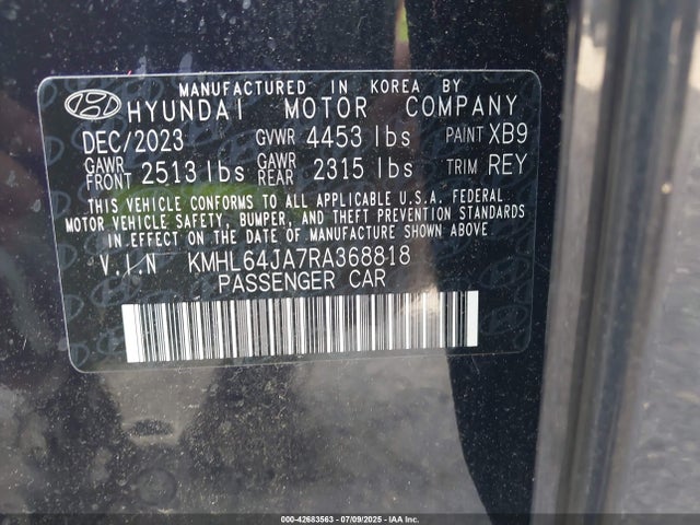 KMHL64JA7RA368818 Hyundai SONATA SEL