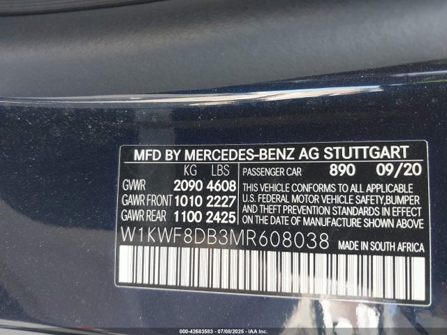 Mercedes-Benz m264 2021 W1KWF8DB3MR608038 Image 9