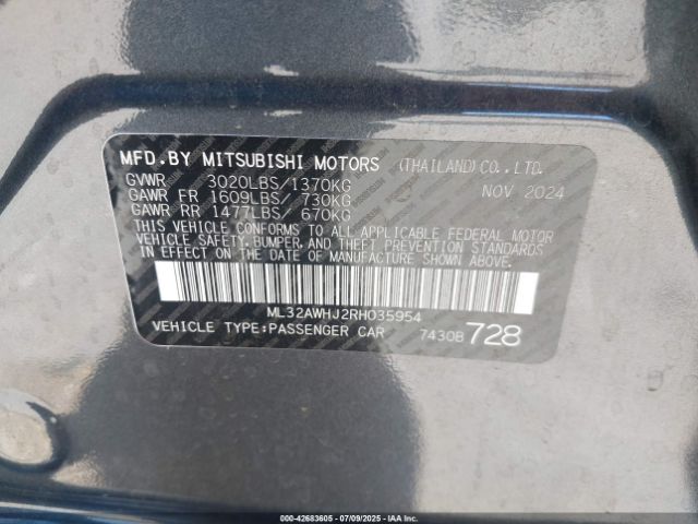 2024 MITSUBISHI MIRAGE ML32AWHJ2RH035954 Photo 8