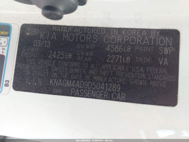 2013 KIA OPTIMA HYBRID KNAGM4AD9D5041289 Photo 8