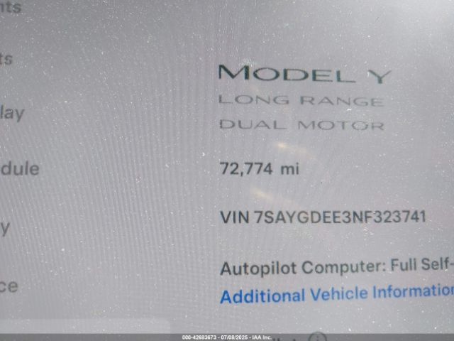 2022 TESLA MODEL Y 7SAYGDEE3NF323741 Photo 6