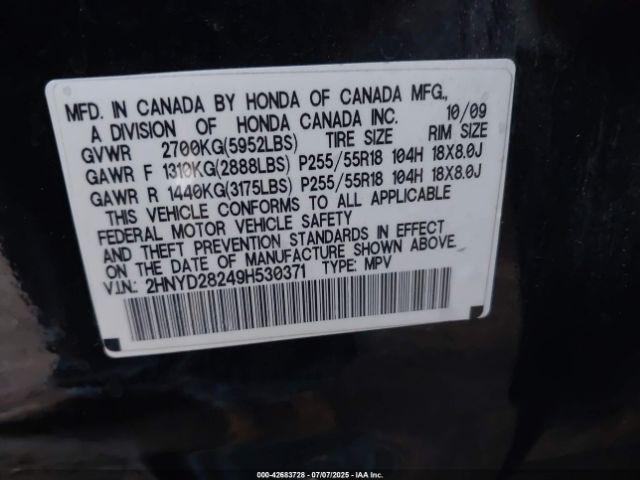 2009 ACURA MDX 2HNYD28249H530371 Photo 8