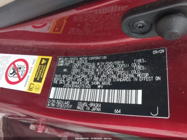 2010 TOYOTA HIGHLANDER JTEEK3EH6A2151605 Photo 8