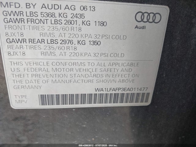 2014 AUDI Q5 WA1LFAFP3EA011477 Photo 8