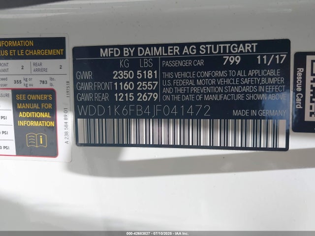Mercedes-Benz m276 2018 WDD1K6FB4JF041472 Image 9