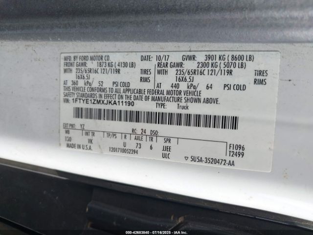 2018 FORD TRANSIT-150 1FTYE1ZMXJKA11190 Photo 8