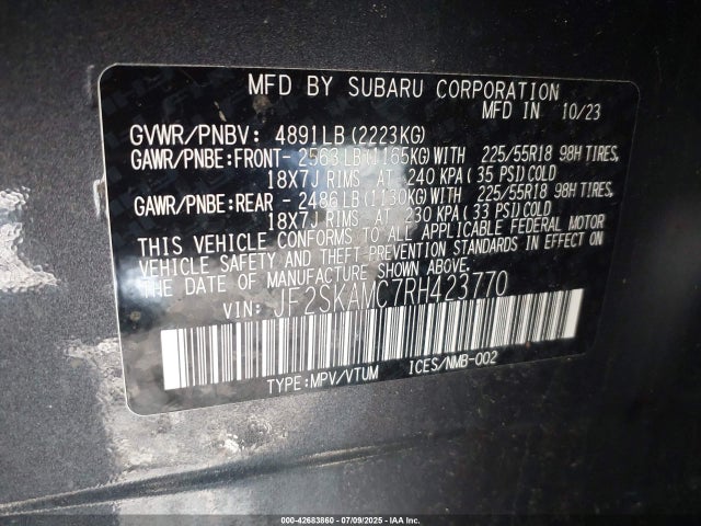 2024 SUBARU FORESTER JF2SKAMC7RH423770 Photo 8