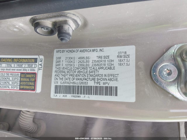 5J6RW2H89JL026053 Honda l15be