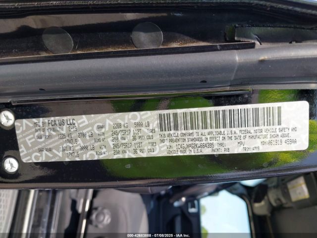 2019 JEEP WRANGLER 1C4GJXAG2KW664395 Photo 8