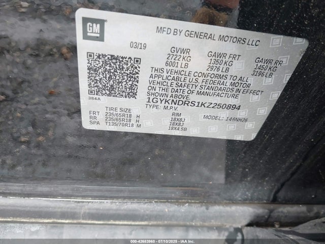 2019 CADILLAC XT5 1GYKNDRS1KZ250894 Photo 8