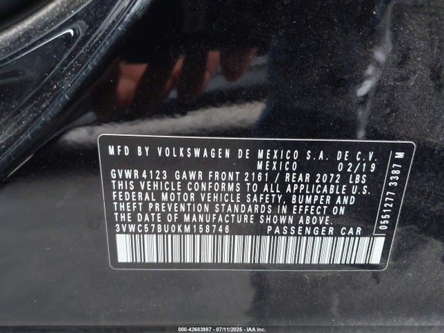 3VWC57BU0KM158746 Volkswagen 1.4 tsi