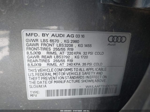 2017 AUDI Q7 WA1LAAF73HD011755 Photo 8