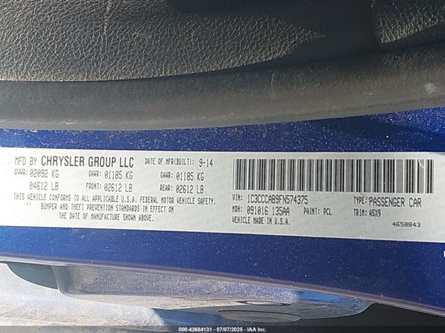 1C3CCCAB9FN574375 Chrysler 200