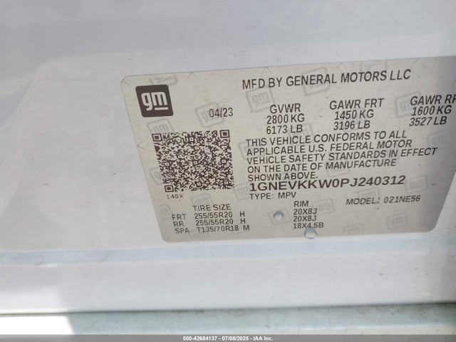 1GNEVKKW0PJ240312 Chevrolet lfy