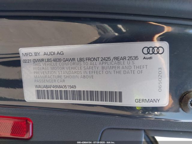 2021 AUDI A4 WAUABAF46MA051949 Photo 8