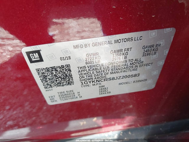 2018 CADILLAC XT5 1GYKNCRS8JZ200583 Photo 8