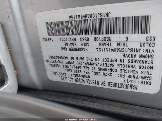 JN1BJ1CR4HW141154 Nissan ROGUE SPORT