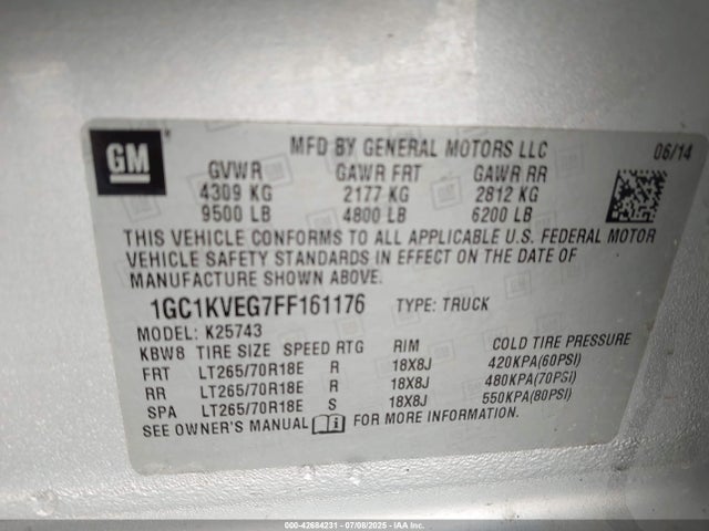 1GC1KVEG7FF161176 Chevrolet l96