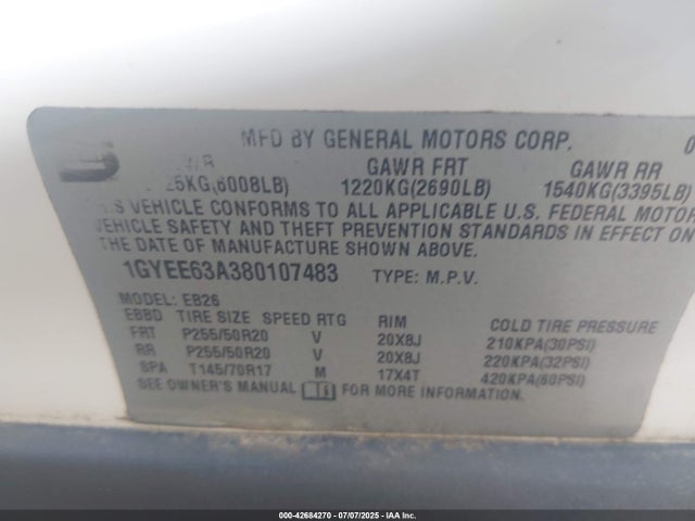2008 CADILLAC SRX 1GYEE63A380107483 Photo 8