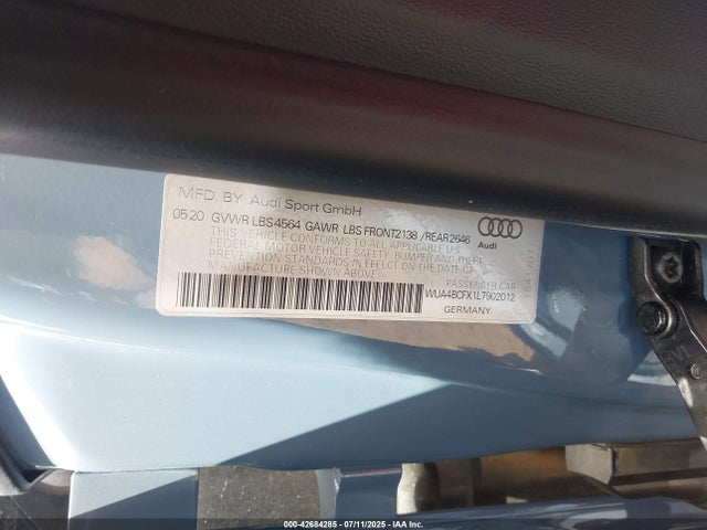 WUA4BCFX1L7902012 Audi Lvgav05.2nbe
