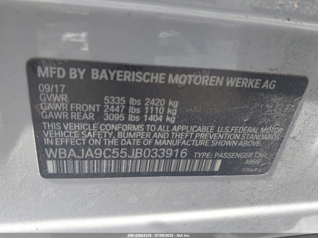WBAJA9C55JB033916 BMW 2018