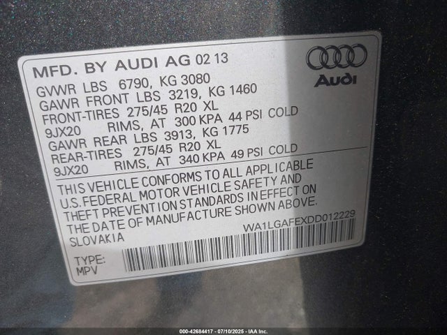 2013 AUDI Q7 WA1LGAFEXDD012229 Photo 8