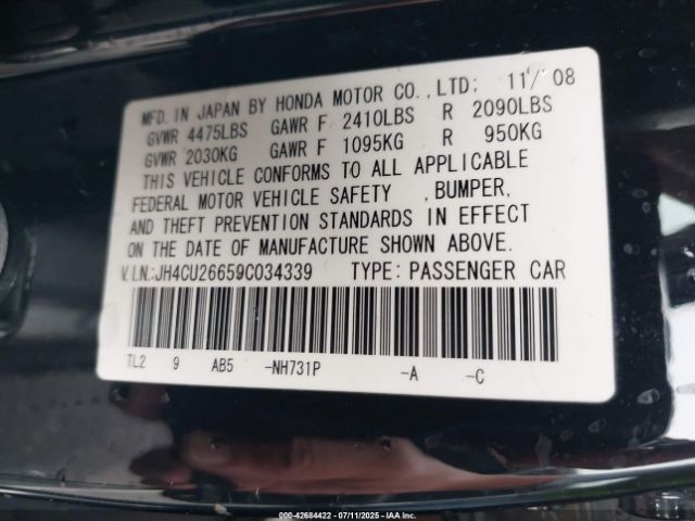 2009 ACURA TSX JH4CU26659C034339 Photo 8