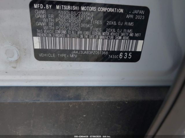 2023 MITSUBISHI OUTLANDER JA4J3UA83PZ051368 Photo 8