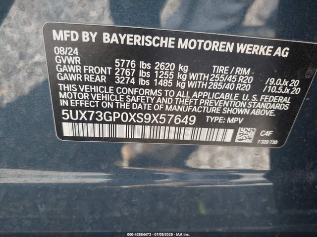 5UX73GP0XS9X57649 BMW 2025