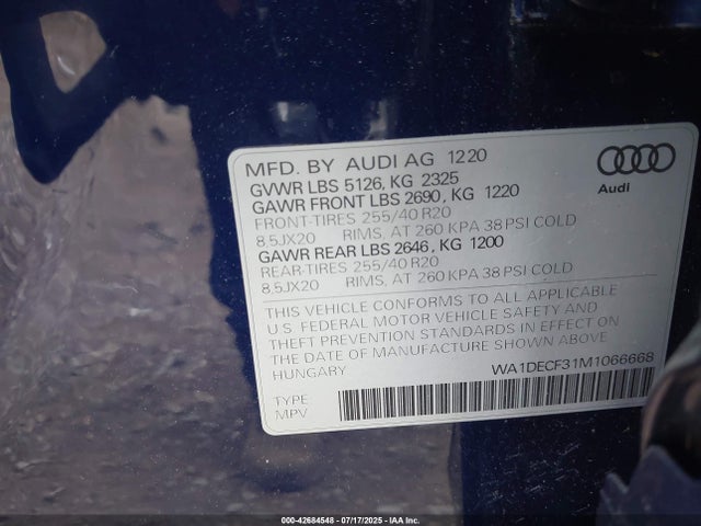 2021 AUDI Q3 WA1DECF31M1066668 Photo 8