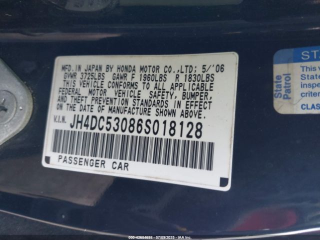 2006 ACURA RSX JH4DC53086S018128 Photo 8
