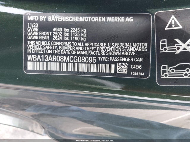 BMW M440I 2021 WBA13AR08MCG08096 Image 9
