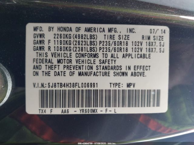 2015 ACURA RDX 5J8TB4H38FL006991 Photo 8