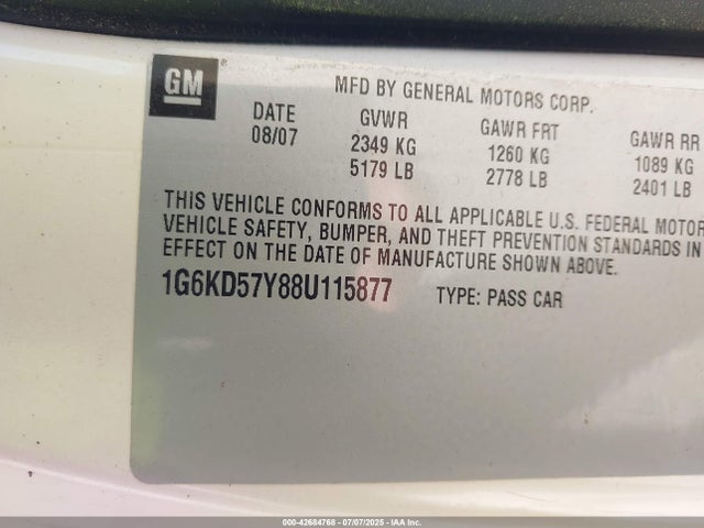 2008 CADILLAC DTS 1G6KD57Y88U115877 Photo 8