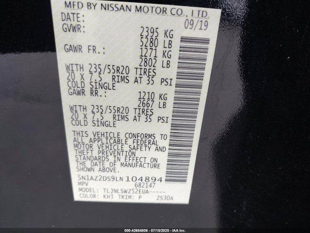 5N1AZ2DS9LN104894 Nissan 2020