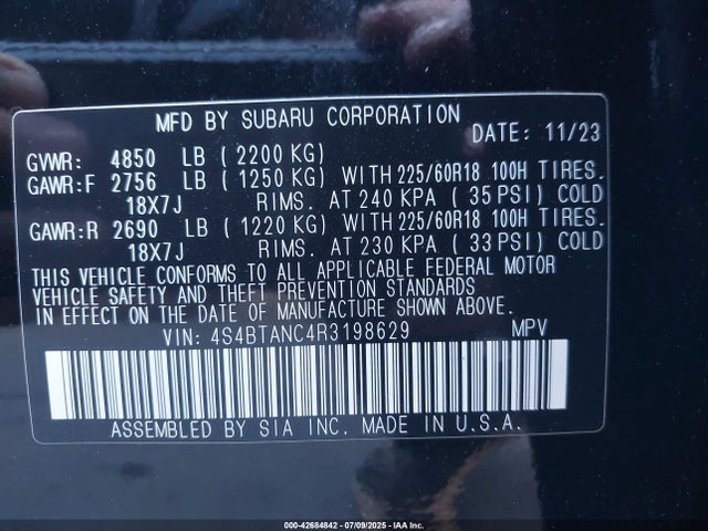 4S4BTANC4R3198629 Subaru na, u5